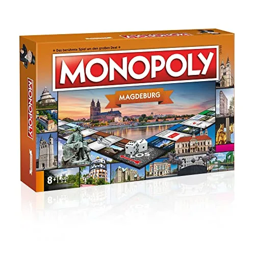 Monopoly Magdeburg – Die offizielle Stadt-Edition des Brettspiel-Klassikers | Mit Domplatz, Grüne Zitadelle, Universität & mehr | Geschenkidee aus Sachsen-Anhalt für Familie & Fans