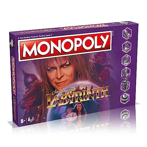 Monopoly Winning Moves Labyrinth-Brettspiel, Goblin King erforscht Jim Hensons Labyrinth mit David Bowie, Vorstoß nach Goblin City und The Staircase Room, Geschenk für Kinder ab 8 Jahren