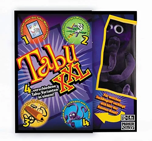 Hasbro Gaming Tabu XXL Brettspiel, Party-Edition des Spieleklassikers für unendlichen Spaß mit Freunden und Familie, Spielfiguren, Multiplayer-Spiel, 4 Personen