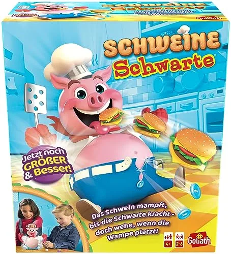 Goliath Schweine Schwarte - Lustiges Kinder-Brettspiel ab 4 Jahren, Füttere den Schweinchen und vermeide das Bauchplatzen, Gesellschaftsspiele für 2-6 Spieler, Spaß mit Freunden und Familie