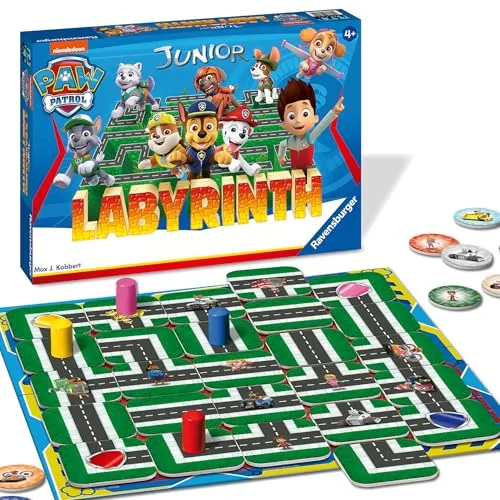 Ravensburger Kinderspiel Paw Patrol Junior Labyrinth 20799 - das bekannte Brettspiel von Ravensburger als Junior Version, Kinderspiel für Kinder ab 4 Jahren - Geburtstagsgeschenke
