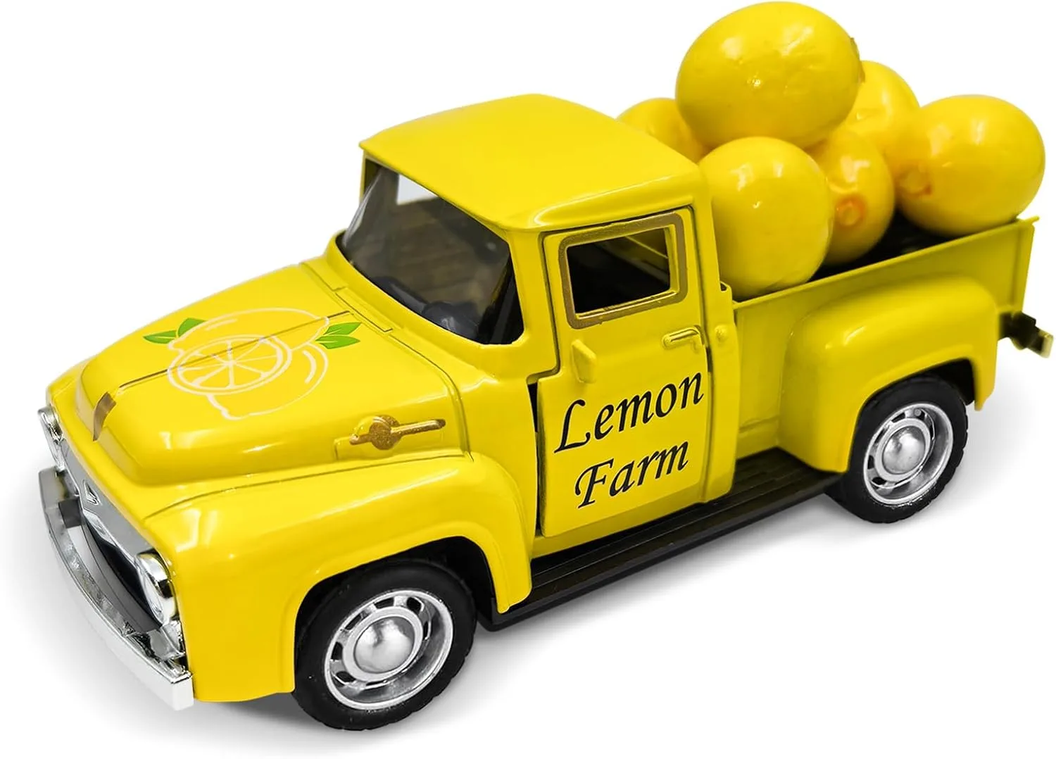 Zitrone Truck Dekor, Zitronen Deko für Sommer Party, Bauernhaus Metall LKW mit 6 Kleinen Künstlichen Zitrone für Zuhause, Zitronen Schale Deko für Tisch Centerpieces Küche Schaufenster Terrasse, Gelb