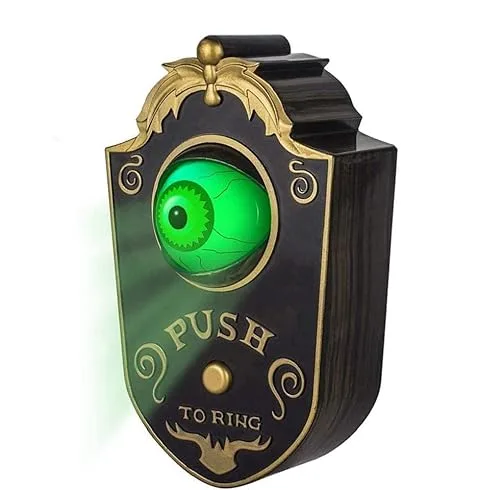 Rhein Beleuchtung Augapfel Türklingel,Gruselige Türklingel Halloween Türklingel,Animierter Augapfel mit Spooky Sounds,Halloween Party Requisite