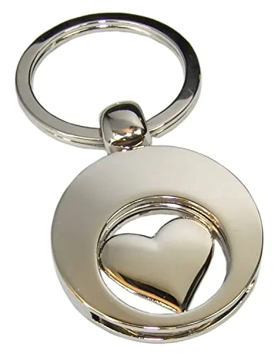 Kaltner Präsente Geschenkidee - Glücksbringer Schlüsselanhänger Anhänger Herz mit Chip für den Einkaufswagen
