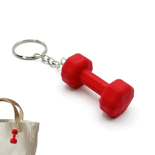 Schlüsselanhänger Hanteln, Fitness Schlüsselanhänger | Turnhalle Schlüsselanhänger | Ausgefallene Schlüsselanhänger für Frauen, Übungsanhänger, Design für Schlüssel, Taschen, rot, Se référer au