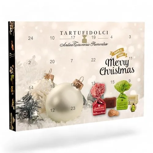 C&T Tartufi Trüffelpralinen Adventskalender 2025-24 handgefertigte Pralinen aus dem Piemont | Premium Trüffel-Schokoladen Weihnachtskalender