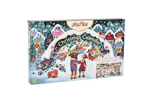 Yogi Tea Adventskalender zum Aufklappen, 2025, Bio-Kräutertee, 24 Tee-Varianten mit 24 Weisheiten, 24 Teebeutel, ideal als Geschenk ohne Schokolade