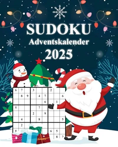Sudoku Adventskalender 2025: 144 Weihnachtlicher Rätsel in großer Schrift für Erwachsene von Leicht bis Schwer mit Lösungen