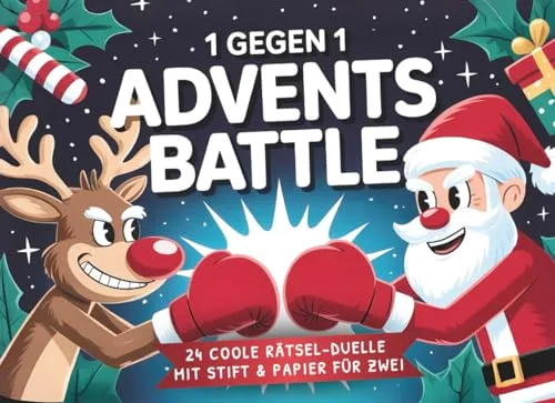 1 gegen 1 Advents-Battle: Cooler Adventskalender für Teenager Mädchen & Jungs und Familien mit 24 Tagen voller Challenges, Rätsel-Duellen & Offline-Spaß!
