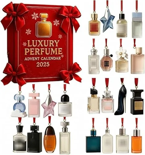 Luxus Parfüm Adventskalender 24 Tage Parfüm Display Geschenkset 24 Tage Designer Düfte für Frauen & Männer - Premium Holiday Countdown Geschenke Set (1Set)