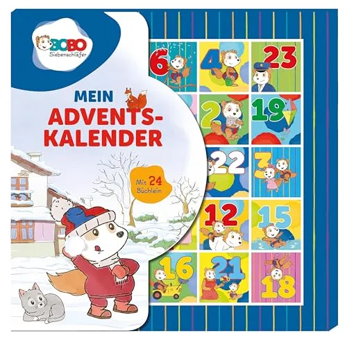 Mein Adventskalender Bobo Siebenschläfer: 24 Mini-Pappbilderbücher in wiederverschließbarer Box. Ab 3 Jahren