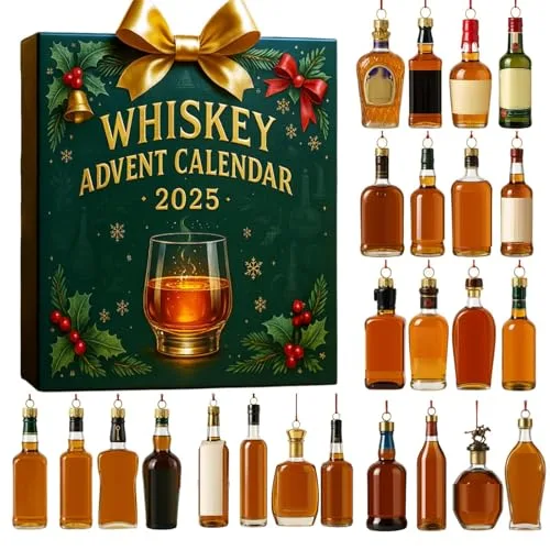 Whiskey Adventskalender 2025, Bier & Whiskey Liebhaber Adventskalender, 24 Tage Weihnachten Adventskalender Boxen, Eine tägliche Verkostungsreise durch die Welt des Whiskys (Grün)