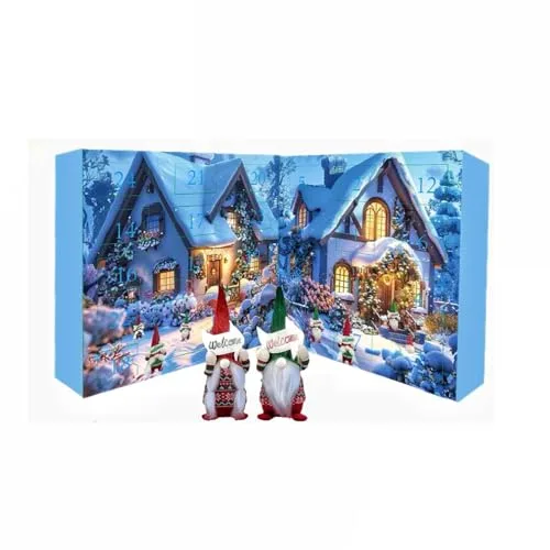 Wichtel Adventskalender 2025, 24 Tage Weihnachtswichtel Countdown-Kalender - Enthält 12 Stück Weihnachten Wichtel Figuren und 12 Stück Dekorationen, Gnome Plüsch Puppe für Kinder Und Erwachsene