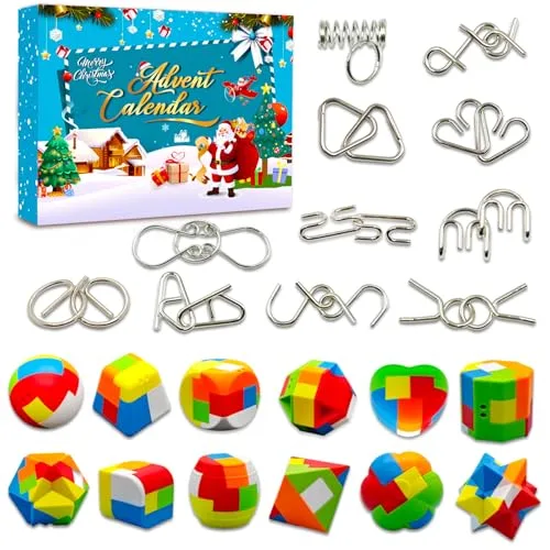 Adventskalender 2025 Kinder Jungen Mädchen Erwachsene Männer Adventskalender Teenager Jugendliche Junge Jungs 10 11 12 13 14 8 6 7 9 Jahre Weihnachtskalender 3D Puzzle Rätsel Knobelspiele Weihnachten