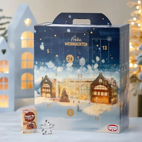 Dr. Oetker Adventskalender 2025 gefüllt mit Produkten in Originalgröße – Streng limitierter Weihnachtskalender mit 18 Food und 8 Non-Food Artikeln – Eine besondere Geschenkidee - über 3 kg Gewicht