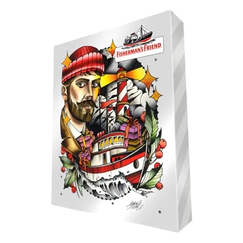 Fisherman's Friend Adventskalender 2025, 23 Türchen + 1 weitere Überraschung mit einem Mix aus verschiedenen Sorten, recyclebar & vegan, Bonbons für frischen Atem, 1 x 575g