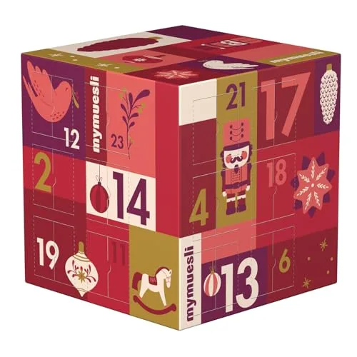 mymuesli Müsli Adventskalender 2025-24x verschiedene Bio-Müslis im 2go-Portionsbecher - Für das gesunde Frühstück in Bio-Qualität & ohne Palmöl - Geschenk für Frauen, Männer und Familien