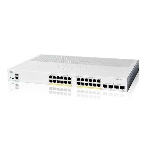 Cisco Catalyst 1200-24P-4G-Smart-Switch, 24-Port-GE, PoE, 4 x 1-GE-SFP, eingeschränkter Lebenszeitschutz (C1200-24P-4G)