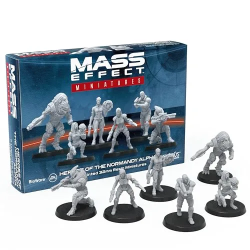 Modiphius Mass Effect Helden der Normandie Alpha-Sammler-Miniatur-Set aus Kunstharz – werten Sie Ihr Spiel mit Tisch-Miniaturen auf. Ab 14 Jahren, 1–4 Spieler, 45–90 Minuten Spielzeit, hergestellt