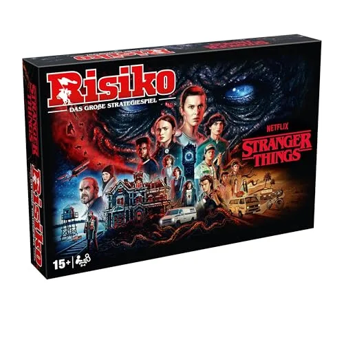 Winning Moves Risiko Stranger Things Edition - Strategie Brettspiele Stranger Things für Fans - Gesellschaftsspiele Risiko Brettspiel - 2+ Spieler ab 15+ Jahren - Deutsch
