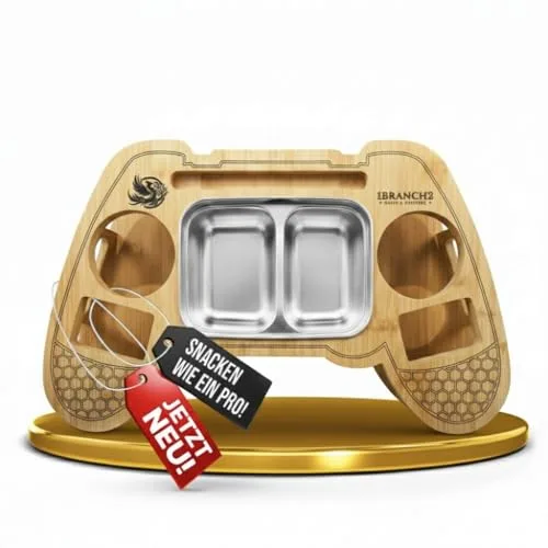 1BRANCH2 UNITY&HERITAGE SnackPad® Couchbar Snackbox, Snackbar aus Premium Bambus, Couchbar Zubehör für Gaming sowie Couch Ordnung. Geschenke Ideen, Coole Geschenke, Sinnvolle Geschenke für Männer