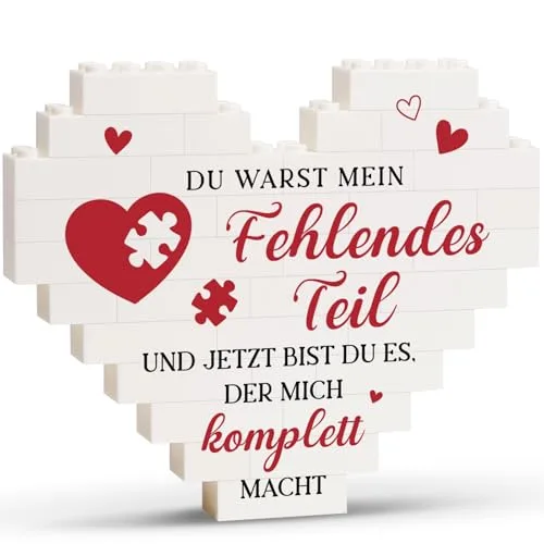 SECOGM Jahrestag Geschenk für Ihn, Partner Geschenke, Ich Liebe Dich Geschenke für Männer Ehemann, Herzförmige Deko