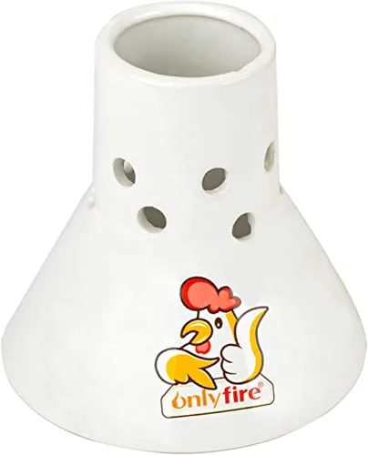 only fire Hähnchenbräter, Keramik Hähnchen Ständer, Hähnchenhalter Grill, Bierdose Hähnchengriller, Geflügelbräter mit Aromabehälter, Grill Zubehör
