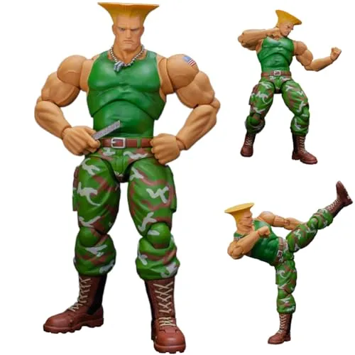 Jilijia Guile-Figur, 19 cm, Super-Action-Statue, stehende Pose, bewegliche Gelenke, Spielfigur, Modell mit Zubehör, Sammlerstück, Desktop-Ornamente