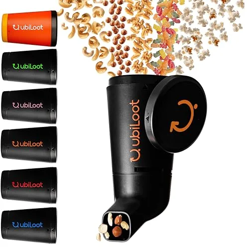 Ubiloot - Innovativer Snackspender für saubere Hände & Equipment [485ml] - Ideal für Gaming, Büro & Freizeit - Wiederbefüllbares Ausgabesystem für deine Lieblingssnacks - Made in Germany
