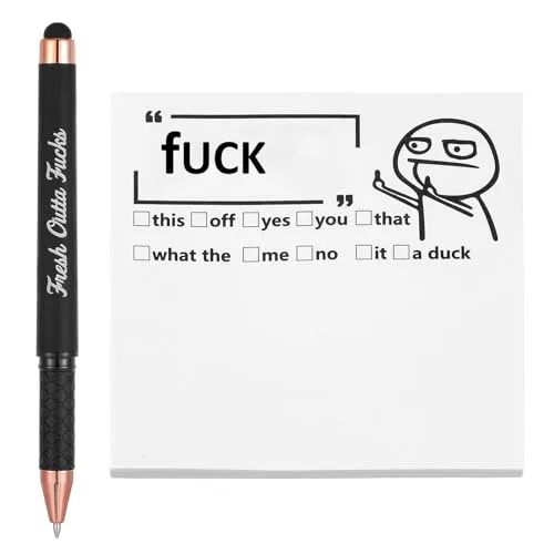 Lustiges Notizblock und Stift Geschenkset,Lustige Schreibtisch-Accessoires fürs Büro Unanständige Geschenke für Männer Frauen – Schreibwaren-Geschenke für Kollegen – Ausgefallene Arbeits-Gadgets