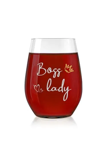 BeBeiZi Geschenke für Boss Lady - Weinglas für Chef, Frauen, Geburtstag, Weihnachten - To Go Weinglas, 480ml