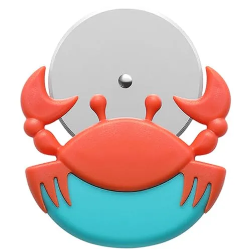 Kreative Krabbe Pizzaschneider,Bootoow Pizzaschneider Antihaftbeschichteter Edelstahl Pizza Schneider Lustige Pizza Schneider Edelstahl Kunststoff Pizzaroller Pizzarad Pizzamesser,Pizzaschneider