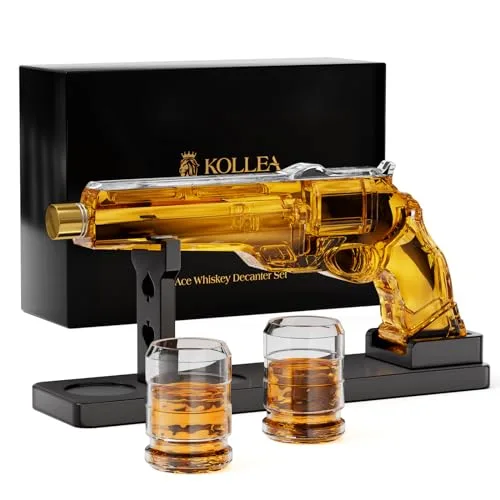 Whisky-Dekanter-Sets für Männer, Kollea Likör-Dekanter-Set mit Gläsern, einzigartige Weihnachts-Geburtstagsgeschenke für Männer, Vater, Jubiläumsgeschenk für ihn, Ehemann, Spender für Bar-Trinkparty