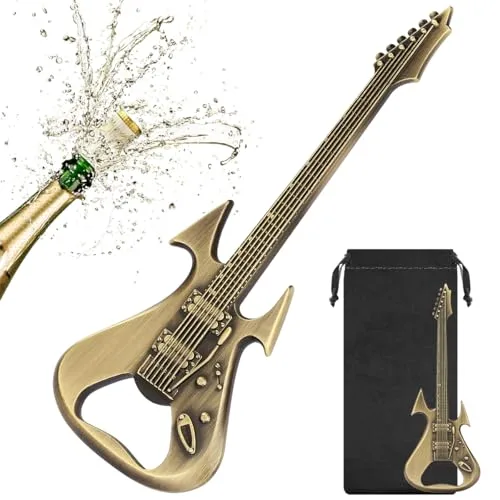 LKKCHER Gitarre Bier Flaschenöffner, Ausgefallenes Geschenke für Männer, Guitar Musik Geschenke für Männer, Weihnachtsgeschenke Vatertagsgeschenk Geburtstagsgeschenk für Musiker Musikliebhaber,Bronze