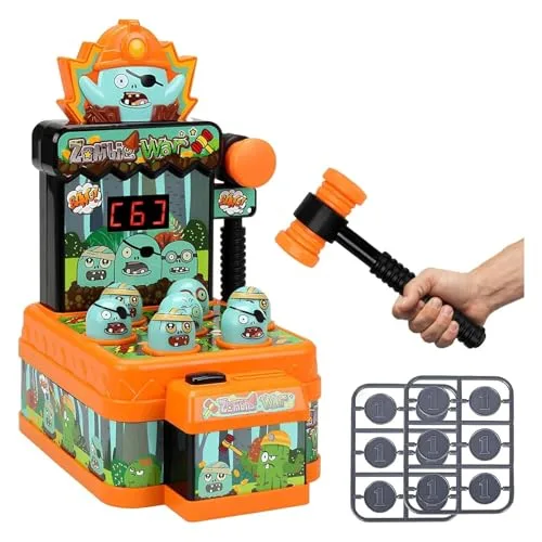 NMM Kinder Hammerspiel Zombie War – Elektronisches Flipper-Automat-Spielzeug mit 2 Hämmer für Jungen & Mädchen ab 3 Jahren | Sicheres, Interaktives Hand-Auge-Koordinationsspiel