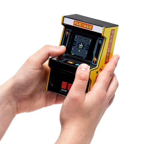 Basic Fun Pac-Man™ Mini-Arcade-Spielautomat, Retro-Klassisches Elektronisches Spielzeug mit neuem TFT-Farbdisplay, Authentische Miniatur-Replik, Perfekt für alle Altersgruppen