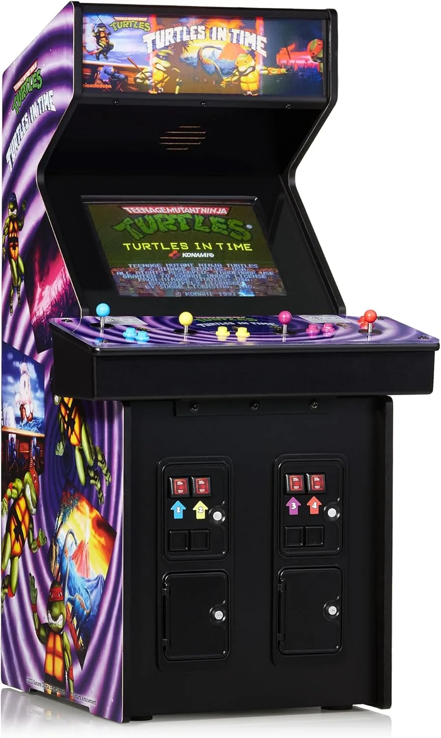 Quarter Arcades Offizieller TMNT Turtles In Time 1/4 Mini-Arcadeschrank von Numskull - Spielbare Replik Retro-Arcade-Spielmaschine - Micro Retro Konsole