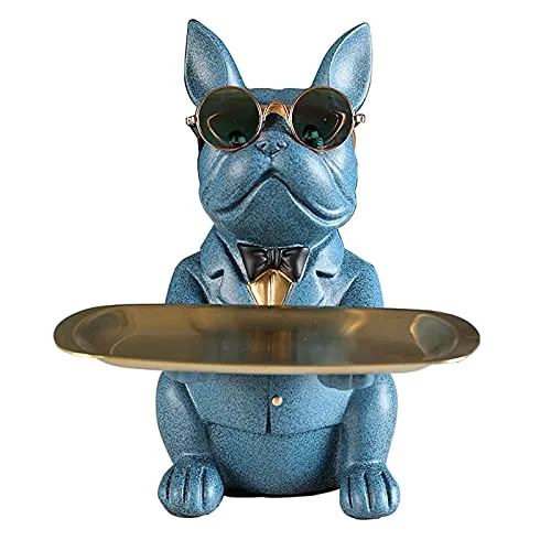 Coole Bulldog Figur Skulptur Statue Harz Französisch Sparschwein Spardosen Aufbewahrungsbox Mit Herausnehmbarem Ablagefach Mode, Heimtextilien, Multifunktion, Schreibtisch LagerungBlau,B