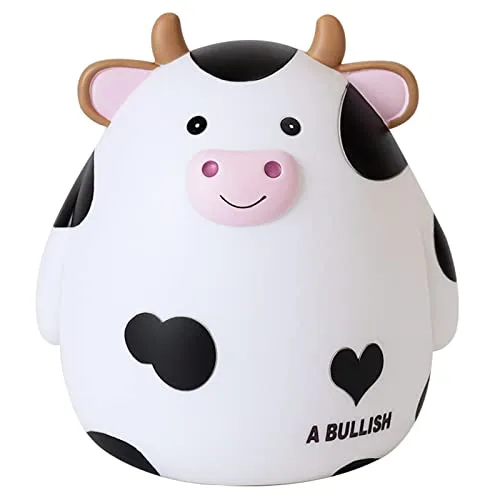 Kuh Sparschwein, Kawaii Münzschwein Hohe Kapazität Sparschwein Geschenk, Spardose Kinder Geschenk, Passend für Jungen Mädchen Zimmer Dekoration Geburtstagsgeschenk (weiß)