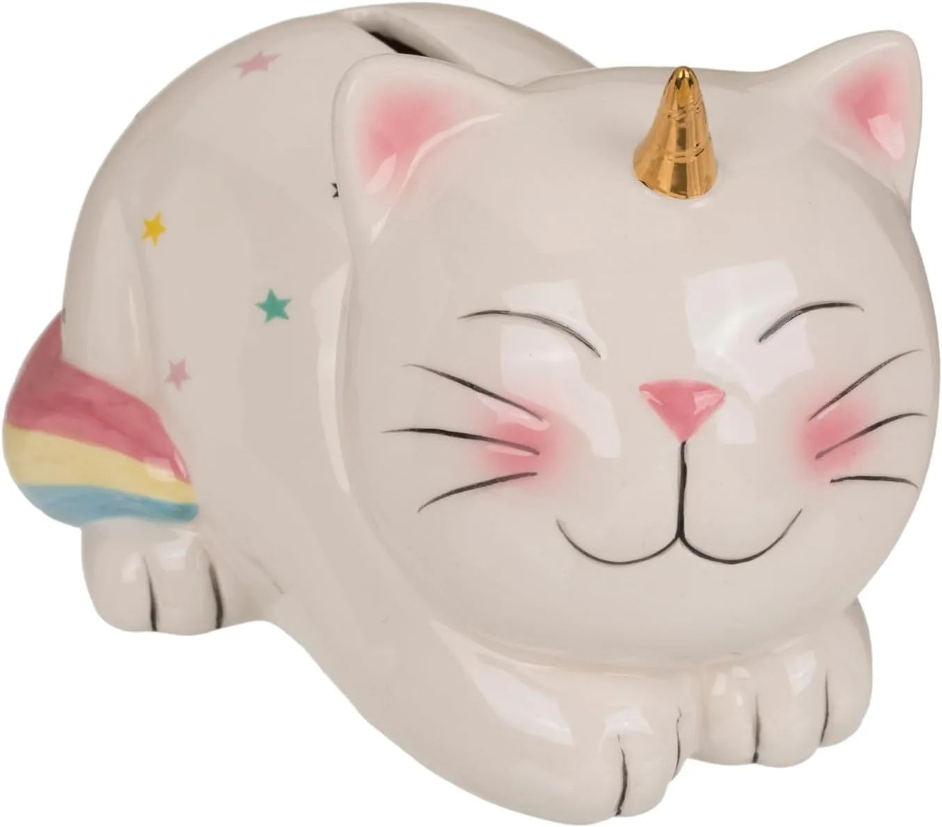 Out of the blue Spardose Einhornkatze 17 cm mit Schlüssel aus Keramik