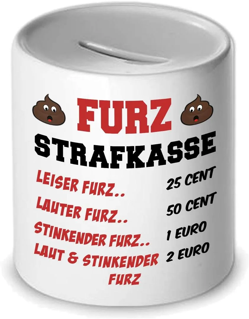 Herzbotschaft Spardose/Furzdose - Strafkasse - Zahle eine Strafe fürs Furzen
