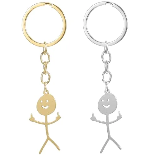 Ouligay 2 Stück Mittelfinger Schlüsselanhänger Lustig, Lustige Schlüsselanhänger Geschenke, Witzig Middle Finger Anhänger Gift Mittelfinger Geschenk für Paare Guten Freund Aprilscherz Halloween
