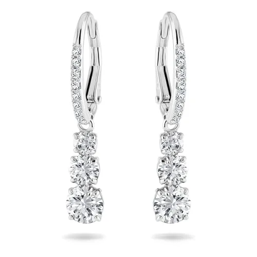 Swarovski Stilla Attract Trilogy Ohrringe, Weiss, Rhodiniert