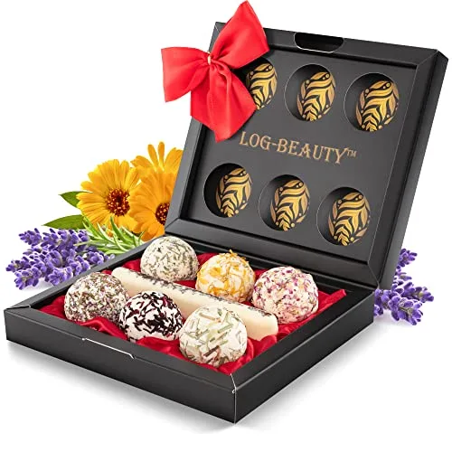 7 BIO Badekugeln - Badebomben Geschenkset mit Vitamin C - MADE IN GERMANY - Vegan - Wellness-Badezusatz-Set - Geschenke für Frauen und Männer