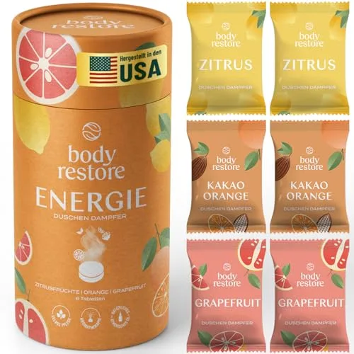 BodyRestore Duschdampfer, Aromatherapie, 6 Stück, Geschenke für Mama, Geschenke für Frauen und Männer, Dusch-Badekugeln, ätherische Öle, Stressabbau