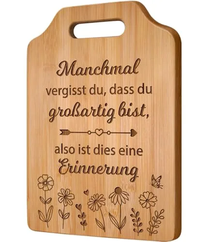 Giftasy Geschenke für Frauen - Graviertes Bambus Schneidebrett, Geburtstagsgeschenk für Frauen Freundin Schwester Mama Oma Weihnachtsgeschenke Geschenkideen
