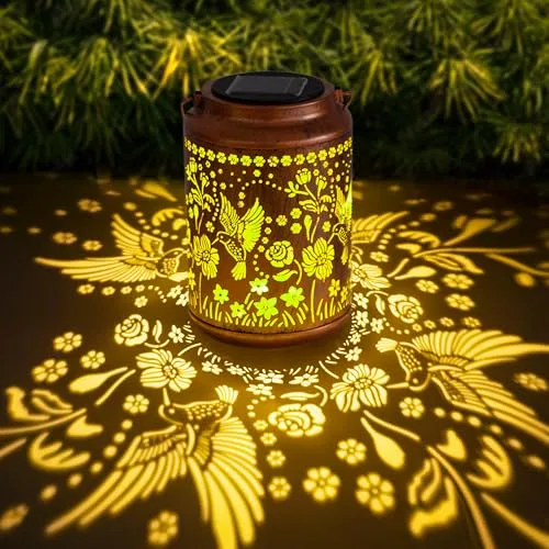 KQBBCN Geschenk für Frauen Mama Oma, Kolibri Solarlampen für Außen, Solarlaternen für Hof, Terrasse, Veranda, Gartendeko