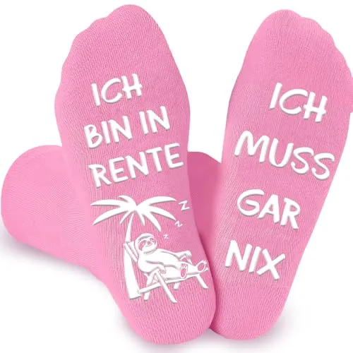 BOYATONG Renteneintritt Geschenk Frau, Lustige Socken Rente Geschenke Ruhestand Frauen, Rentner Geschenk Frau, Rente Geschenke Abschiedsgeschenk Kollegen