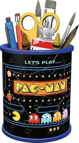 Ravensburger 3D Puzzle 11276 - Utensilo Pac-Man - 54 Teile - Stiftehalter für Pac-Man Fans ab 6 Jahren, Schreibtisch-Organizer für Kinder