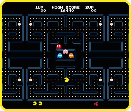 Konix Pac-Man Gaming-Mauspad 32 x 27 cm - Ultrafeine 3D-Silikonoberfläche - rutschfeste Gummibasis - Schwarz und Gelb